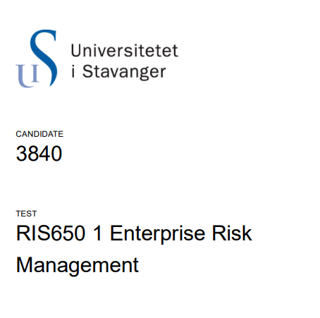 RIS-650 Enterprise Risk Exam 2024 Questions and Answers