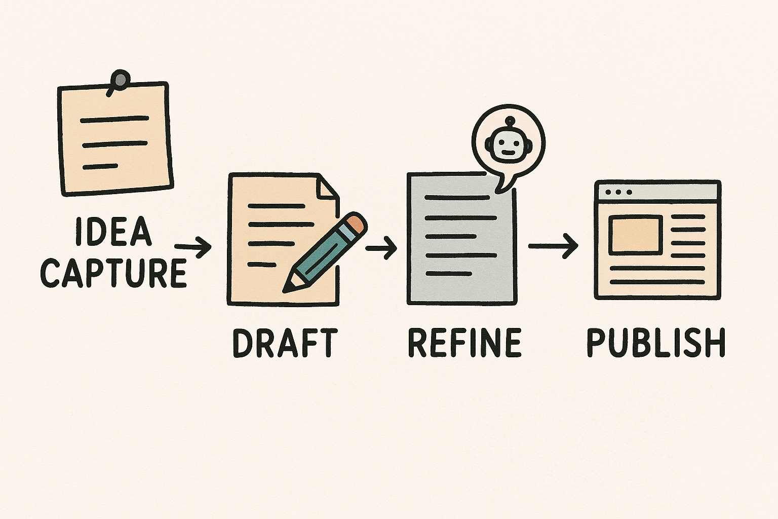 Diagram showing the blogpost writing process